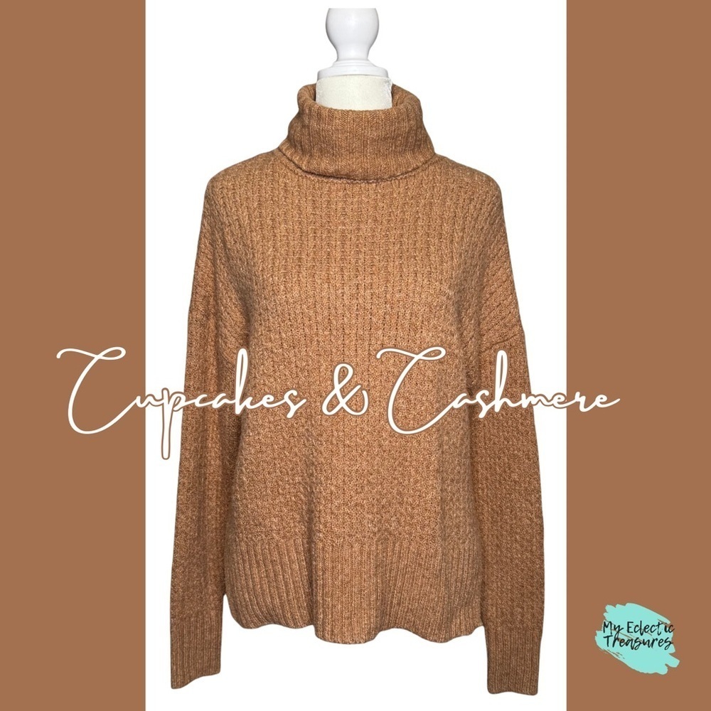 Cupcakes and Cashmere | Camel Turtleneck Sweater (Oversized Fit)